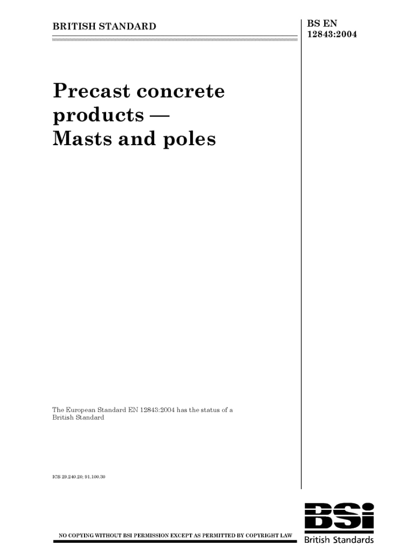 BS EN 12843-2004 预制混凝土制品.电线杆1.pdf_第1页