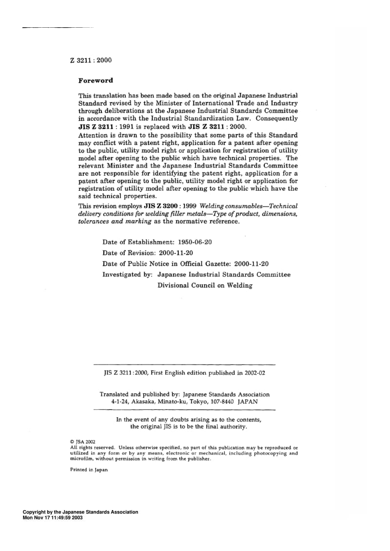 JIS Z 3211-2000 Covered electrodes for mild stee (英文版).pdf_第2页