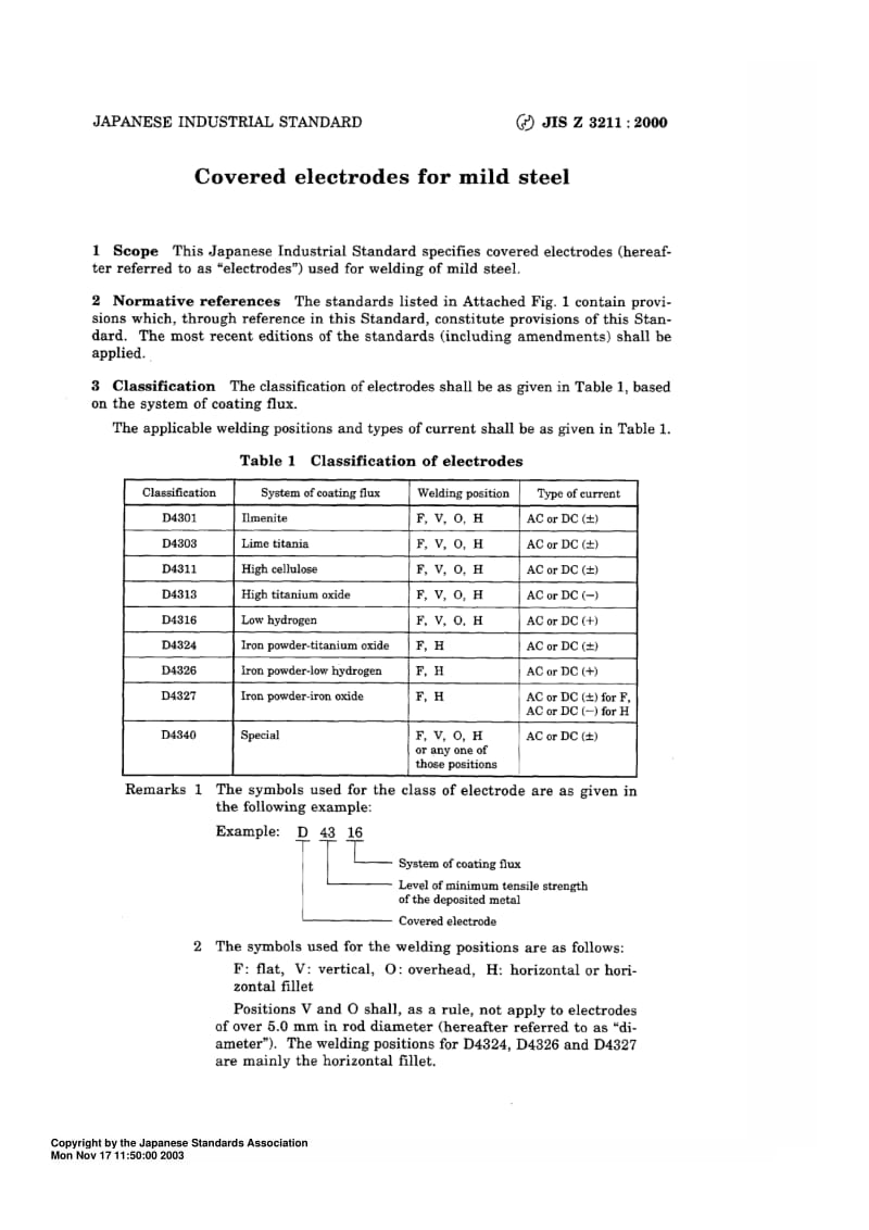 JIS Z 3211-2000 Covered electrodes for mild stee (英文版).pdf_第3页