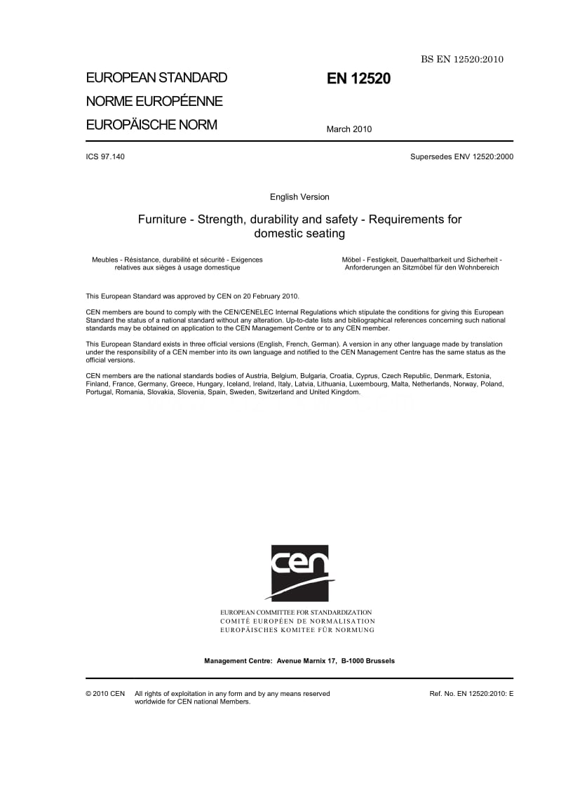 BS EN 12520-2010 家用座椅的家具强度性.耐用性和安全性要求.pdf_第3页