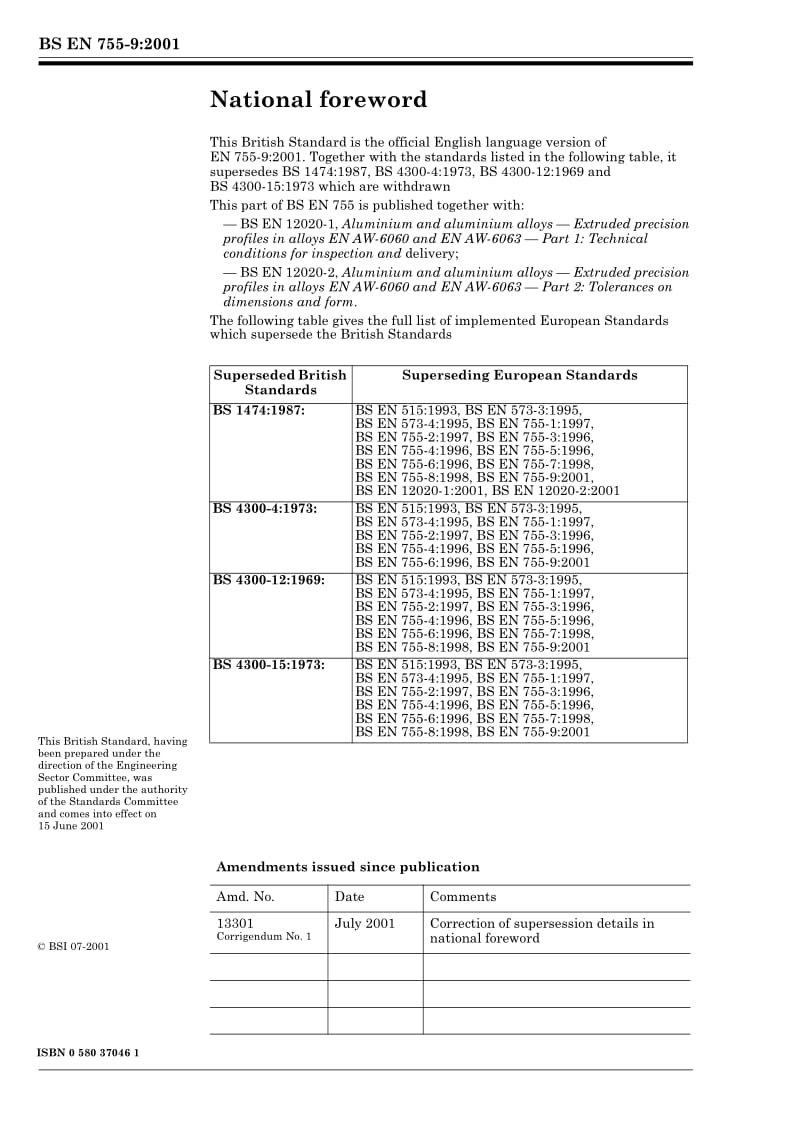 BS EN 755-9-2001 Aluminium and aluminium alloys — Extruded rodbar, tube and profiles — Part 9 Profiles, tolerances on dimensions and form.pdf_第2页