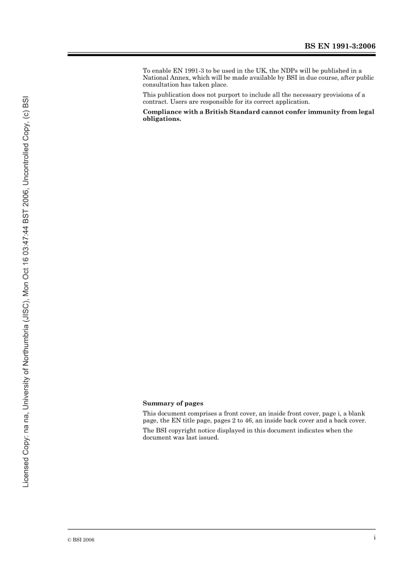 BS EN 1991-3-2006 欧洲法规1.建筑物的作用.吊机及施工机械产生的作用.pdf_第3页