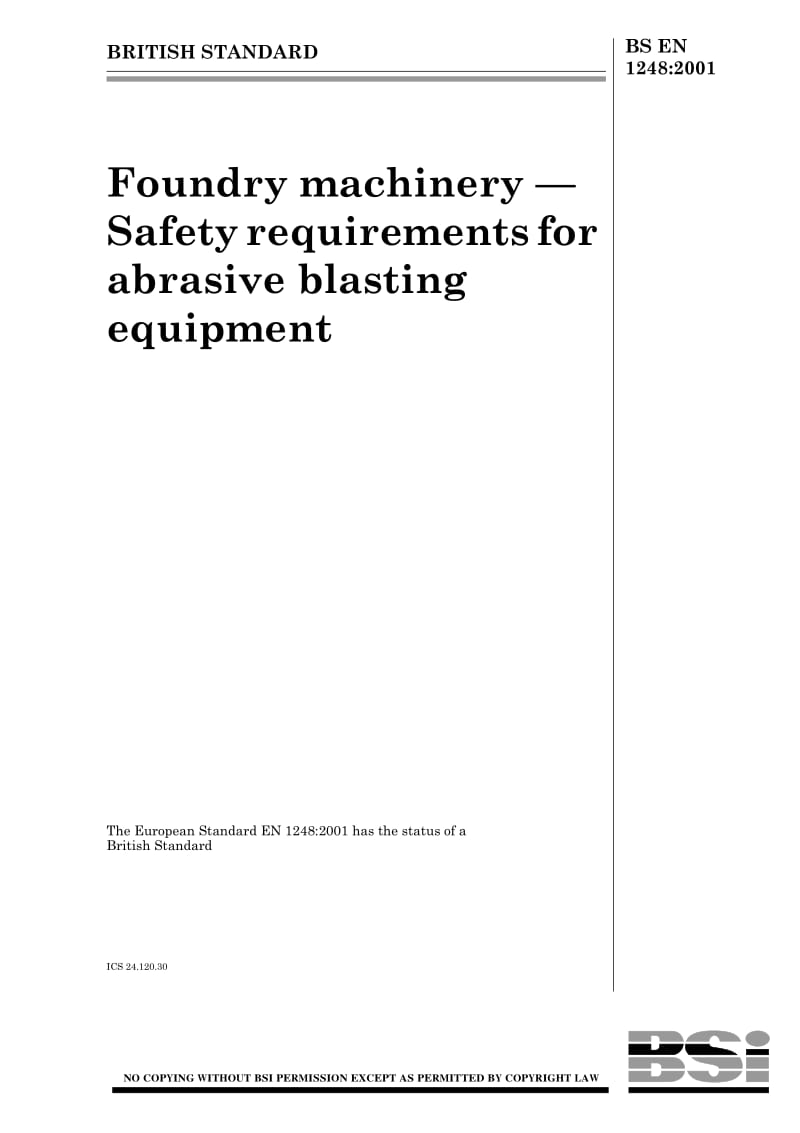 BS EN 1248-2001 铸造机械.喷砂设备的安全要求1.pdf_第1页