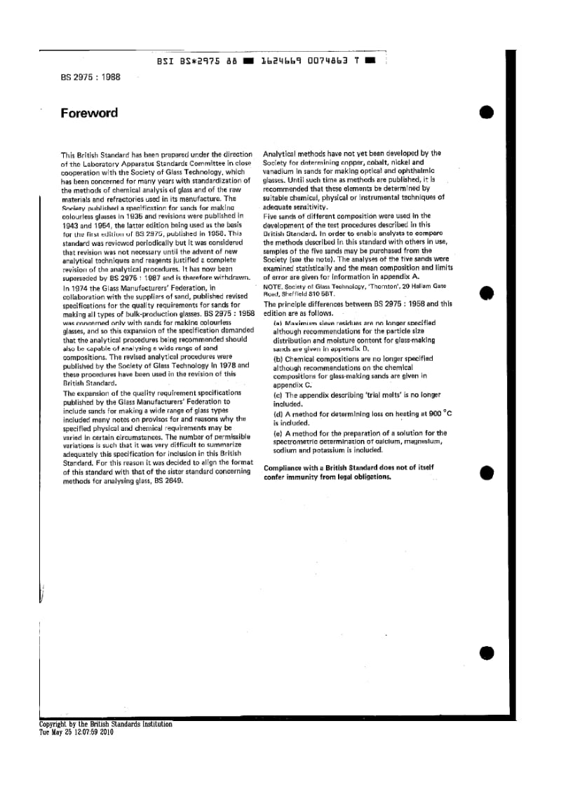 BS 2975-1988 玻璃制造用砂的取样和分析方法1.pdf_第2页