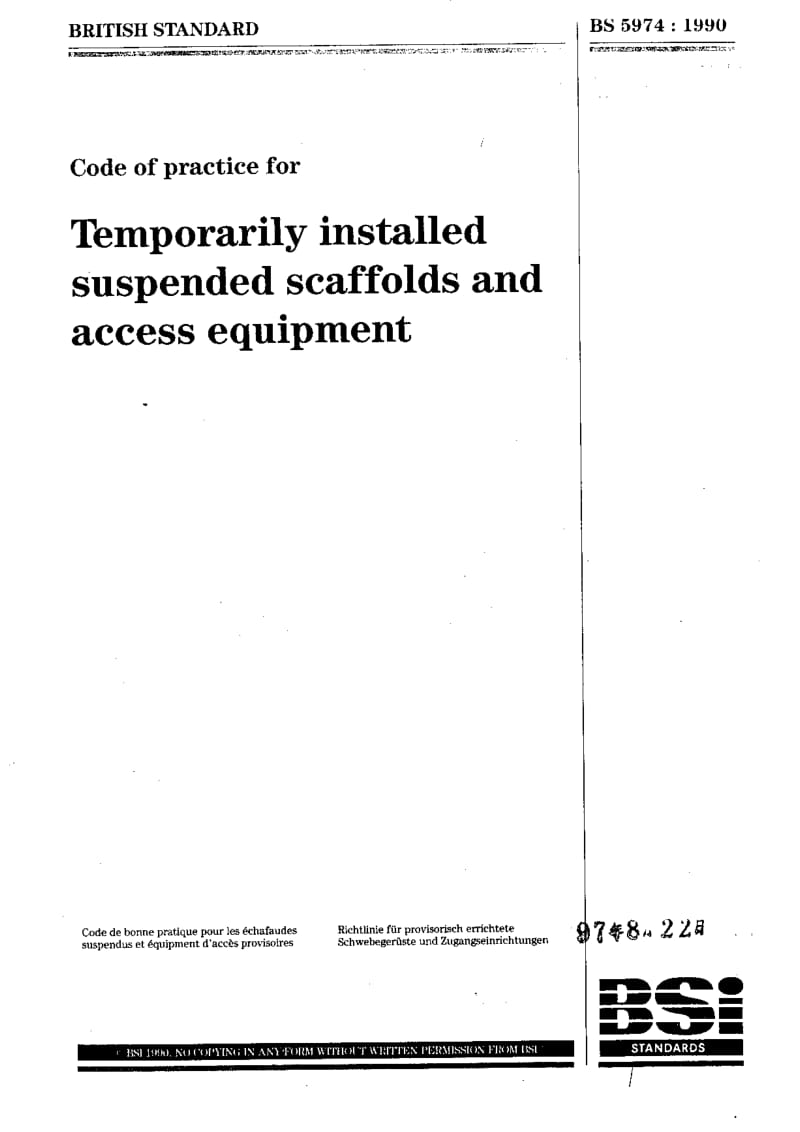 BS 5974-1990 Code of practice for temporarily installed suspended scaffolds and access equipment.pdf_第1页