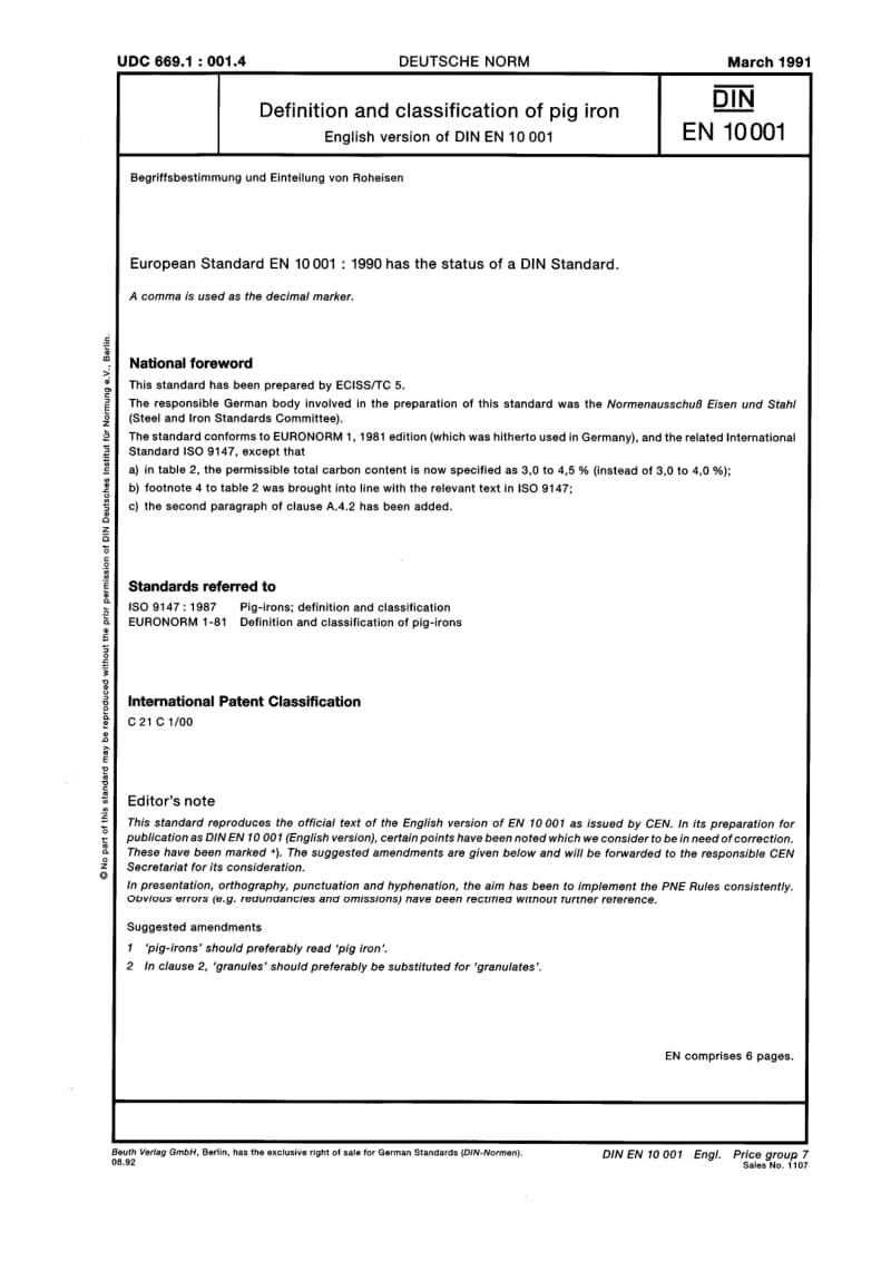 EN 10001-1990 生铁的定义和分类.pdf_第1页
