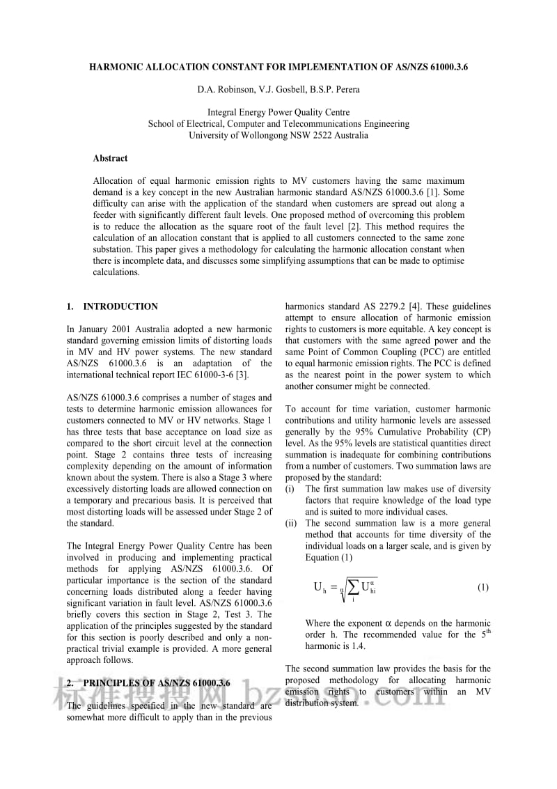 AS NZS 61000.3.6 HARMONIC ALLOCATION CONSTANT FOR IMPLEMENTATION.pdf_第1页