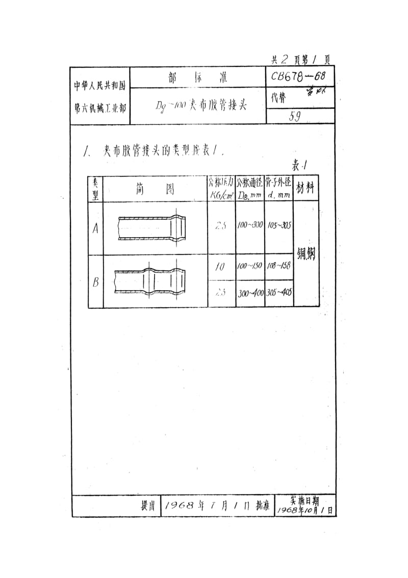 CB 678-68 Dg＞100夹布胶管接头.pdf.pdf_第1页