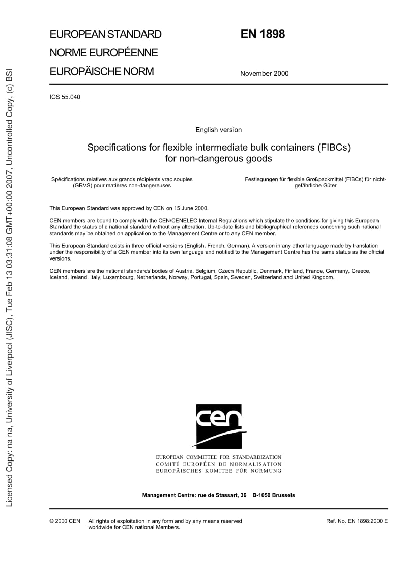 BS EN 1898-2001 Specifications for flexible intermediate bulk containers(FIBCs) for non-dangerous Goods.pdf_第3页