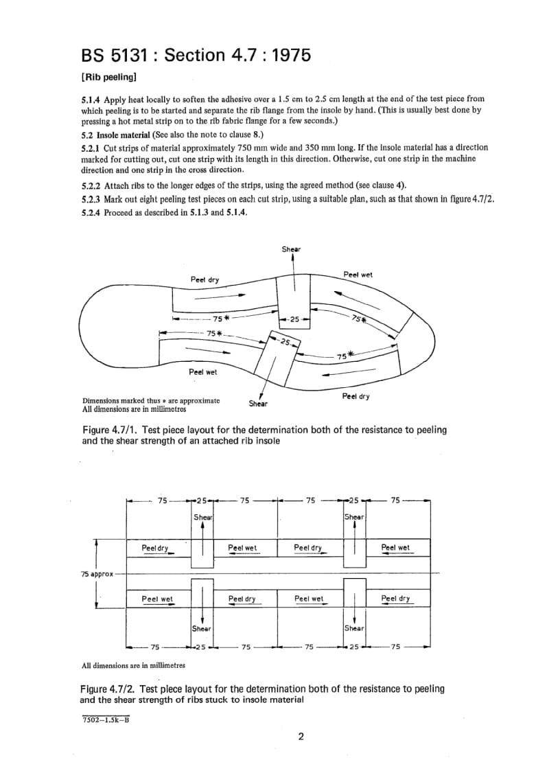 BS 5131-4.7-1975 鞋靴和鞋靴材料试验方法.第4部分其他部件.第7肋节内底粘附肋条的耐脱落性1.pdf_第2页