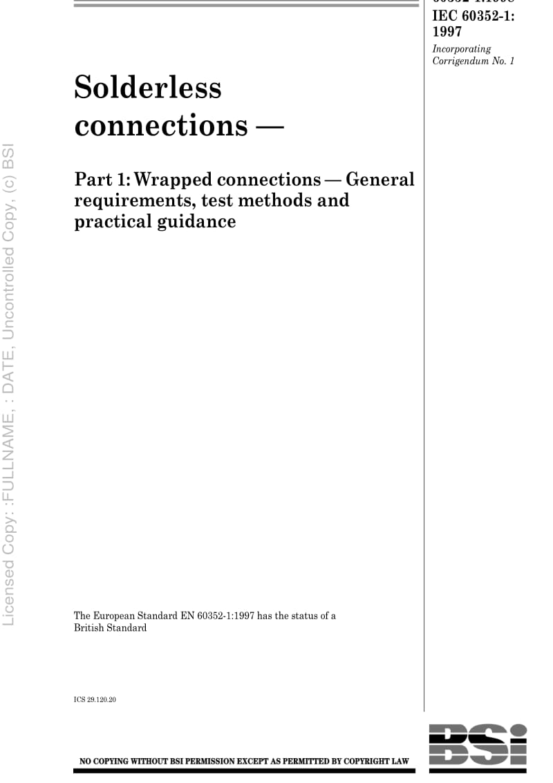 BS EN 60352-1-1998 无焊连接.环绕连接.一般要求、试验方法和实用指南1.pdf_第1页