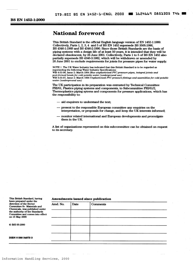 BS EN 1452-1-2000 供水塑料管道系统.非增塑的聚氯乙烯(PVC-U).通则.pdf_第2页