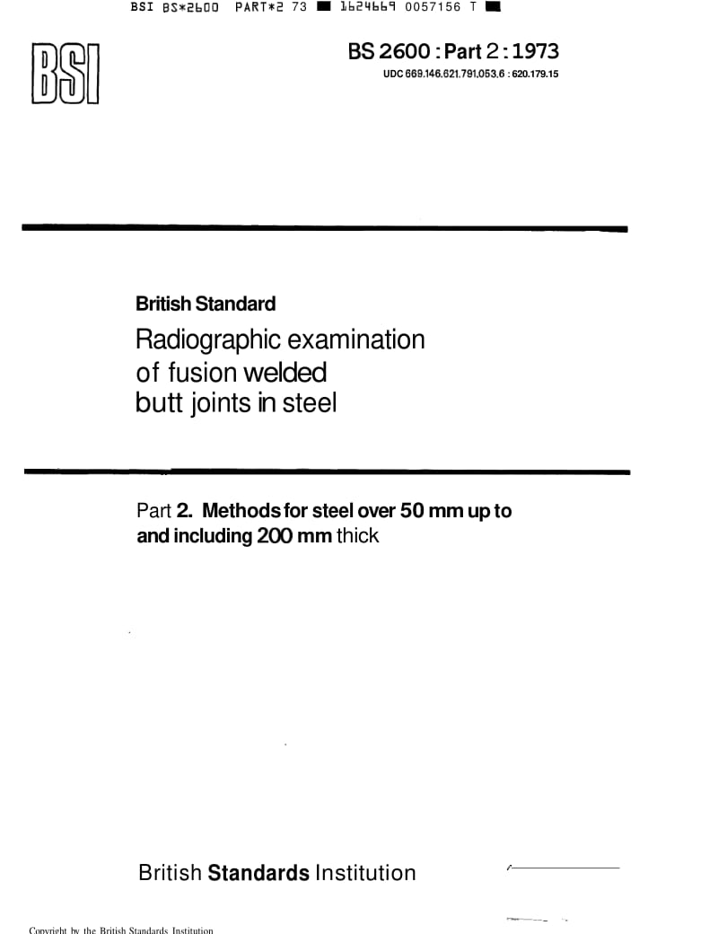 BS 2600 PART 2-1973焊缝的无损检验.pdf_第1页
