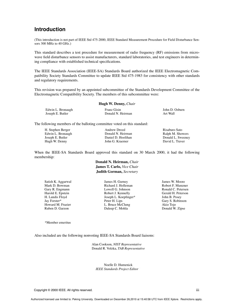 IEEE Std 475-2000 IEEE Standard Measurement Procedure for Field Disturbance Sensors 300 MHz to 40 GHz.pdf_第3页