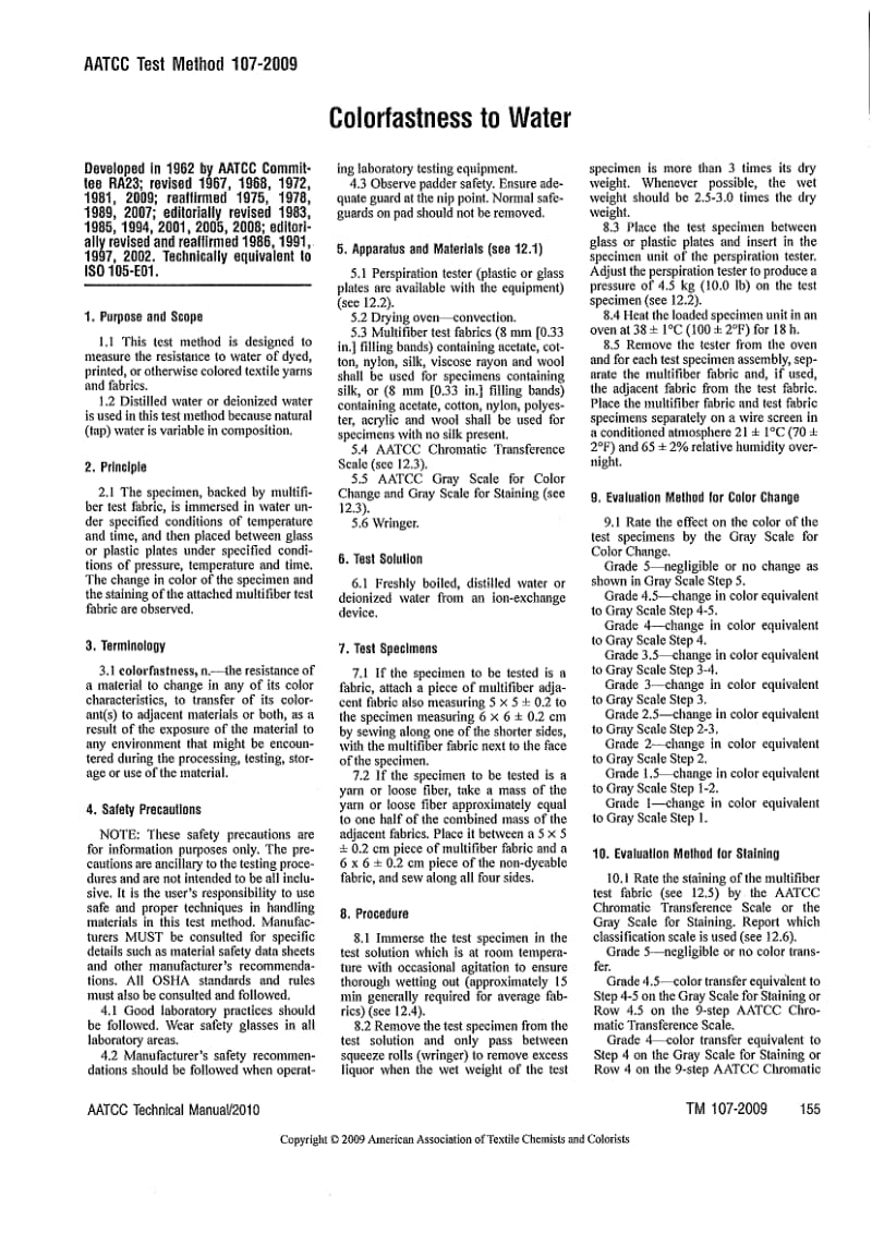AATCC 107-2009 耐水色牢度1.pdf_第1页