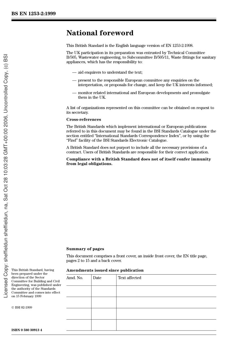 BS EN 1253-2-1999 Gullies for buildings. Test methods.pdf_第2页