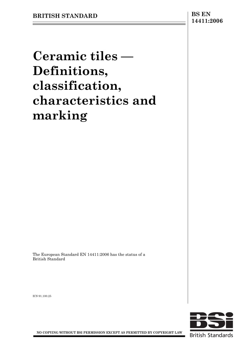 BS EN 14411-2006 Ceramic tiles.pdf_第1页