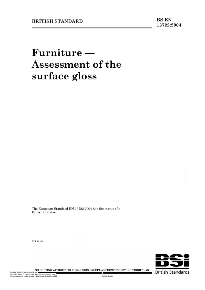 BS EN 13722-2004 家具.表面光泽度的评定.pdf_第1页