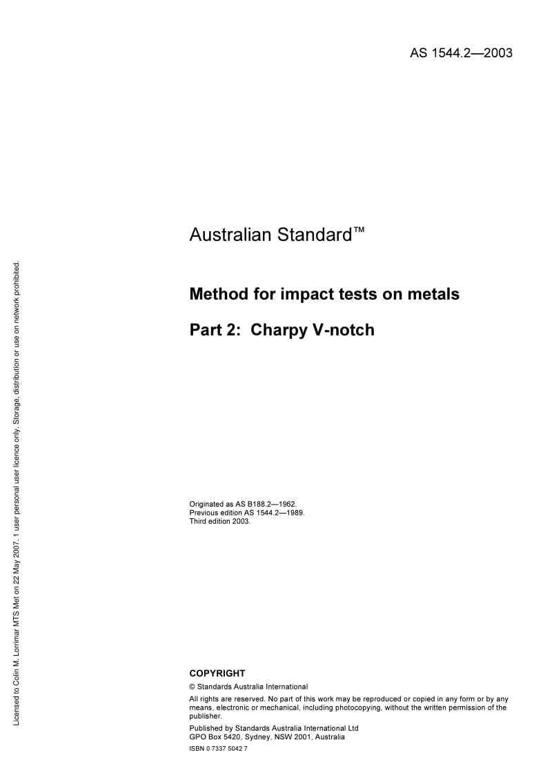 AS 1544-2-2003 Methods for impact tests on metals - Charpy V-notch.pdf_第3页