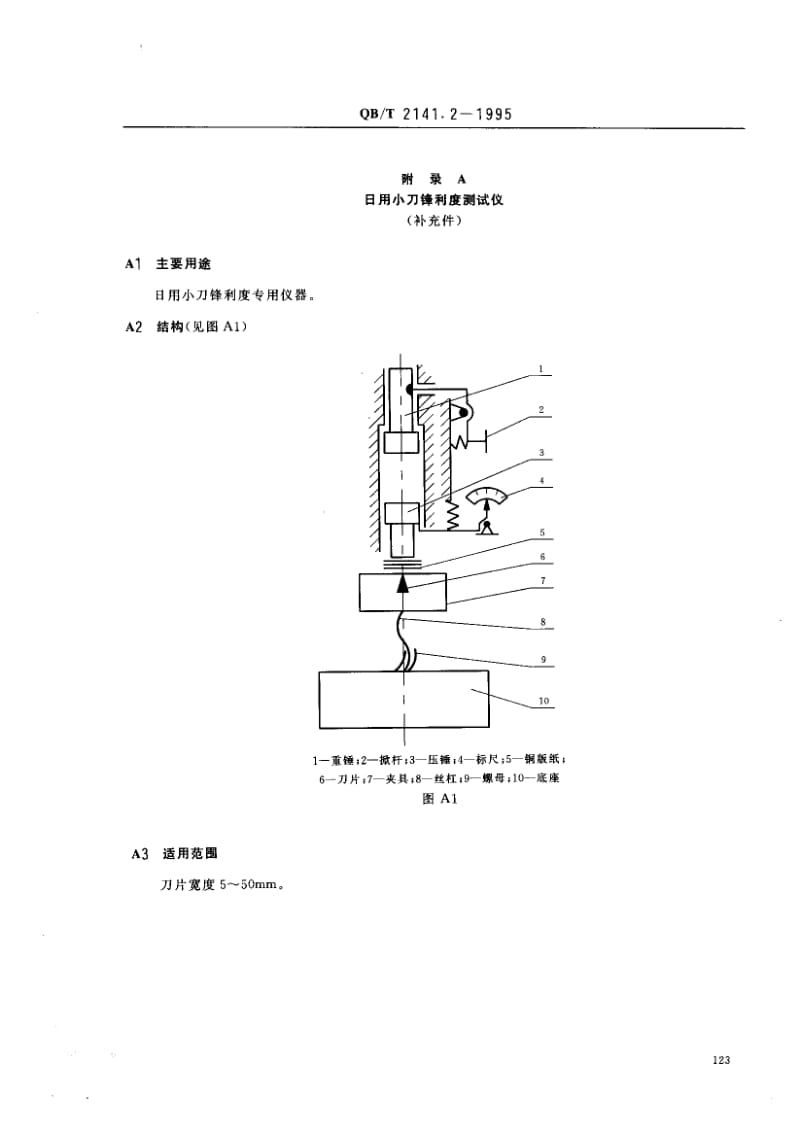 75398 日用小刀锋利度测试方法 标准 QB T 2141.2-1995.pdf_第3页