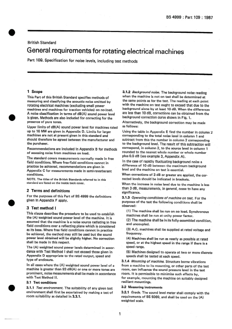 BS 4999-109-1987 General requirements for rotating electrical machines. Specification for noise levels, including test methods1.pdf_第3页