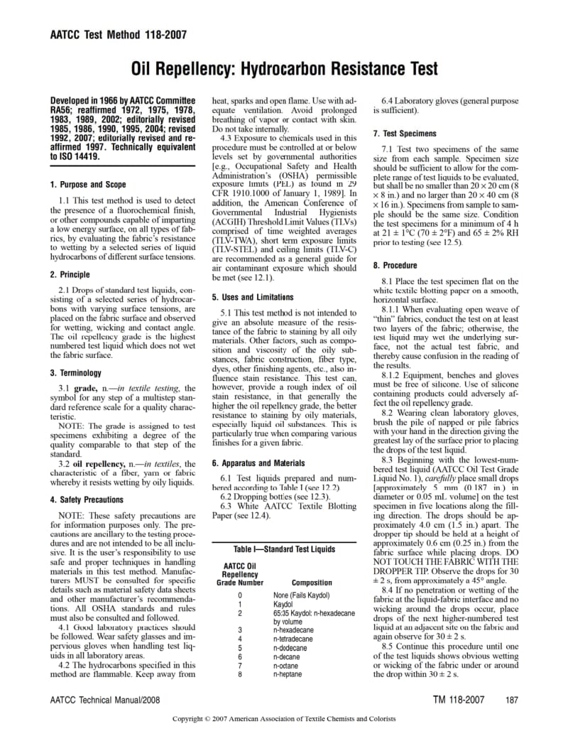 AATCC 118-2007 排油：耐烃试验.pdf_第2页