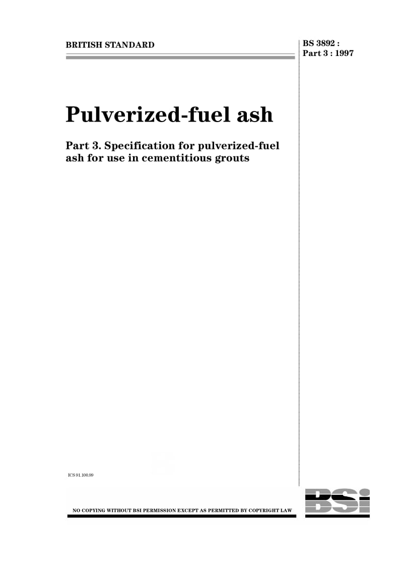 BS 3892-3-1997 粉状燃灰.第3部分粘结薄泥浆用粉状燃灰规范1.pdf_第1页