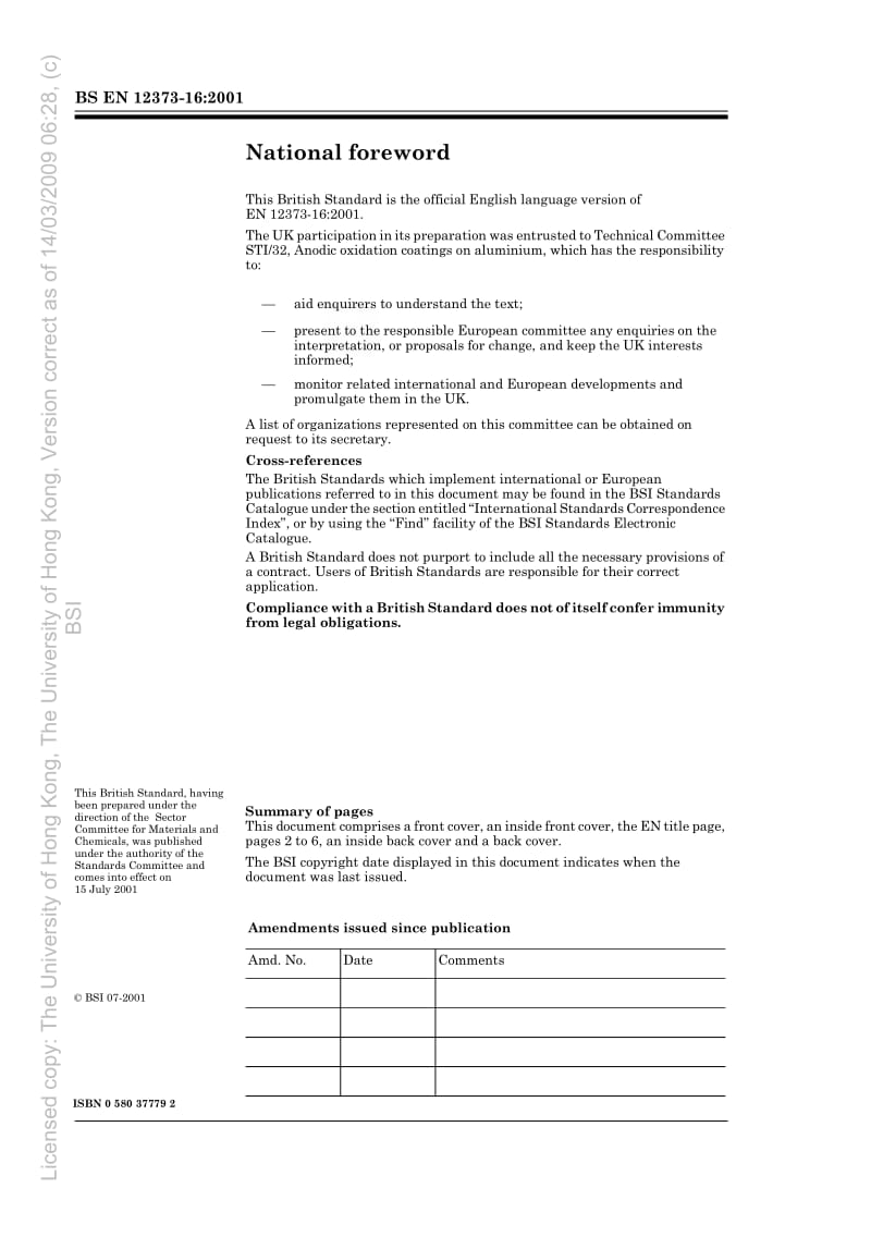 BS EN 12373-16-2001 铝及铝合金.阳极氧化.第16部分阳极氧化薄层连续性检查.硫酸1.pdf_第2页