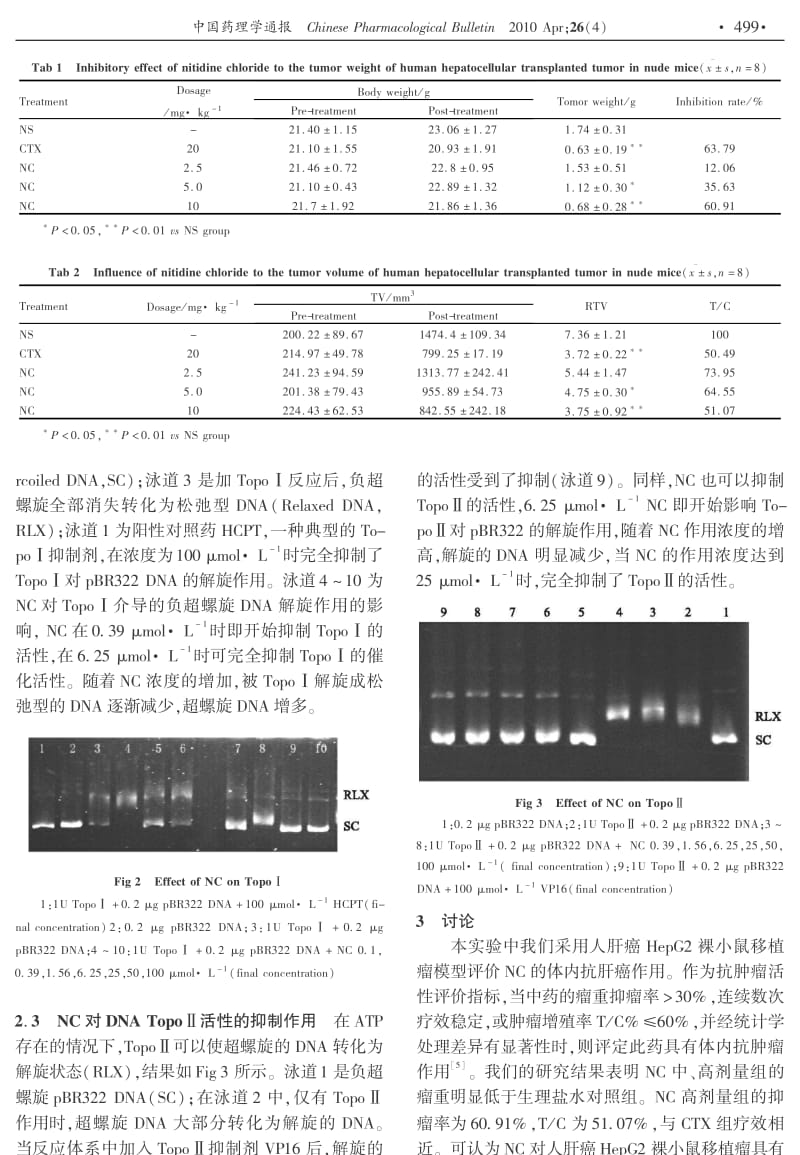 氯化两面针碱的抗肝癌活性及对DNA拓扑异构酶的影响.pdf_第3页