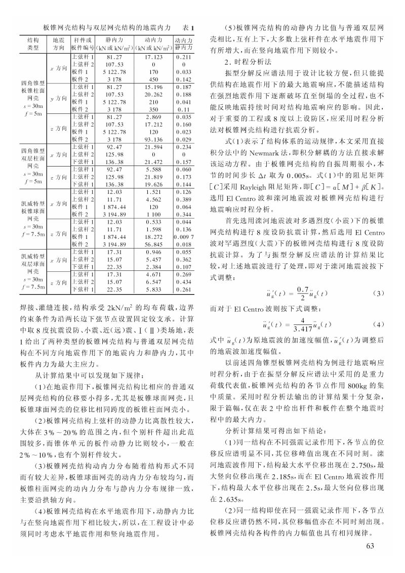板锥网壳结构的抗震分析.pdf_第2页
