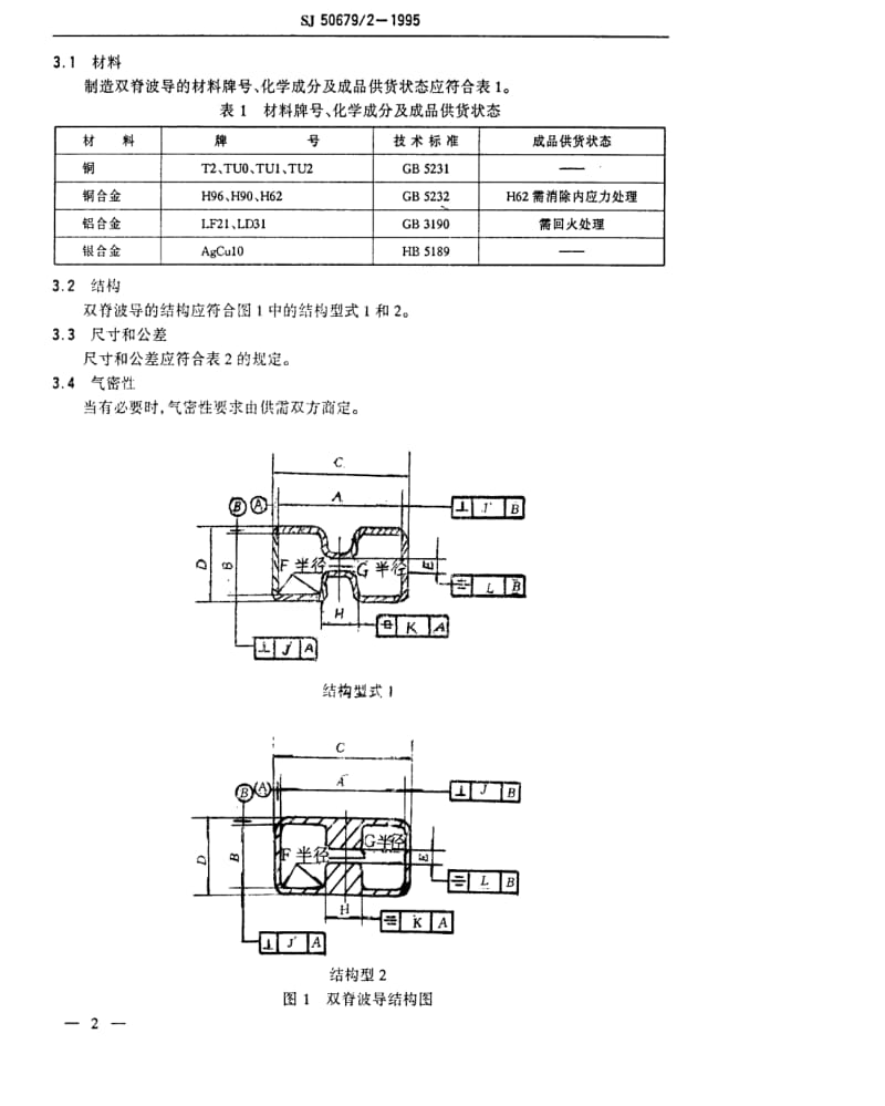 SJ 50679.2-1995 双脊波导(带宽比2.4：1)详细规范.pdf_第3页