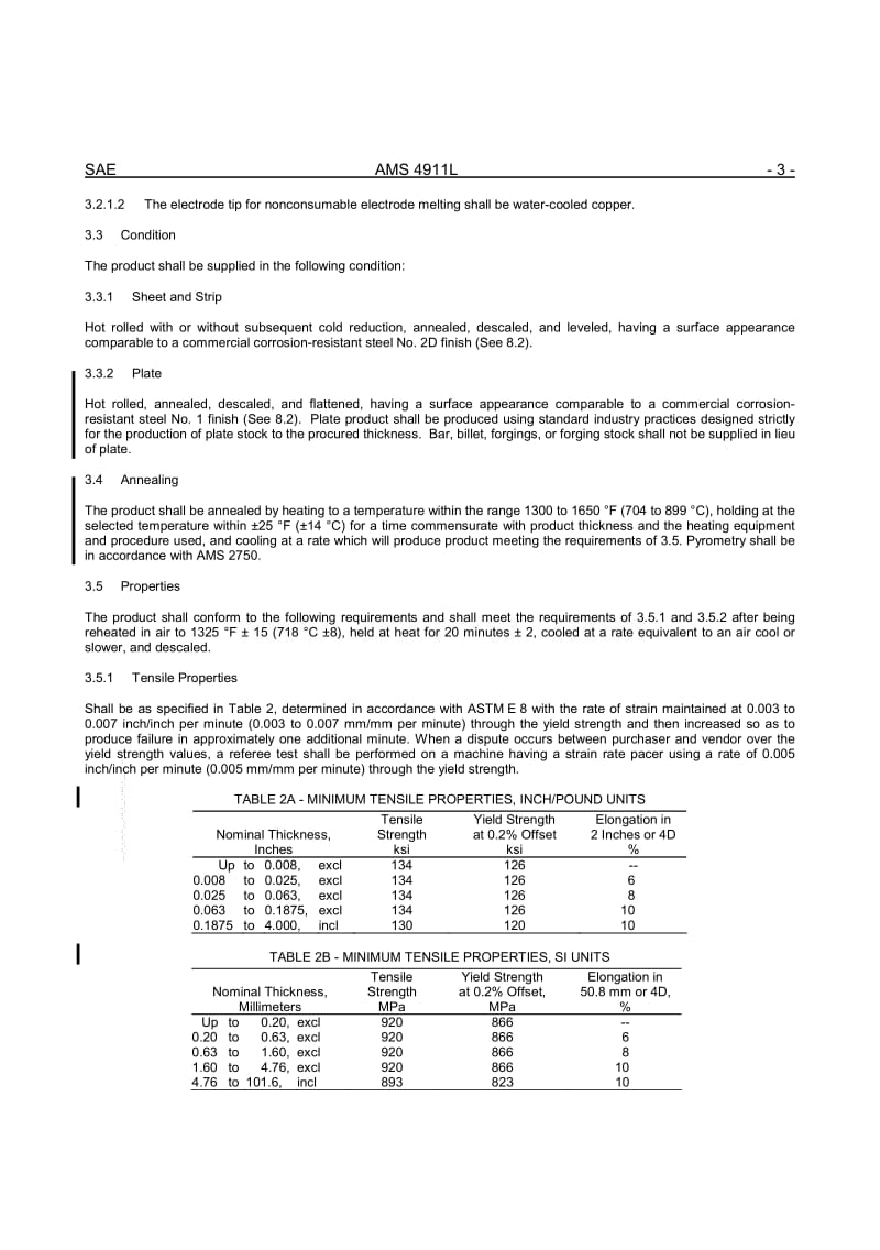 SAE AMS 4911L-2007 Titanium Alloy, Sheet, Strip, and Plate 6AI - 4V Annealed.pdf_第3页