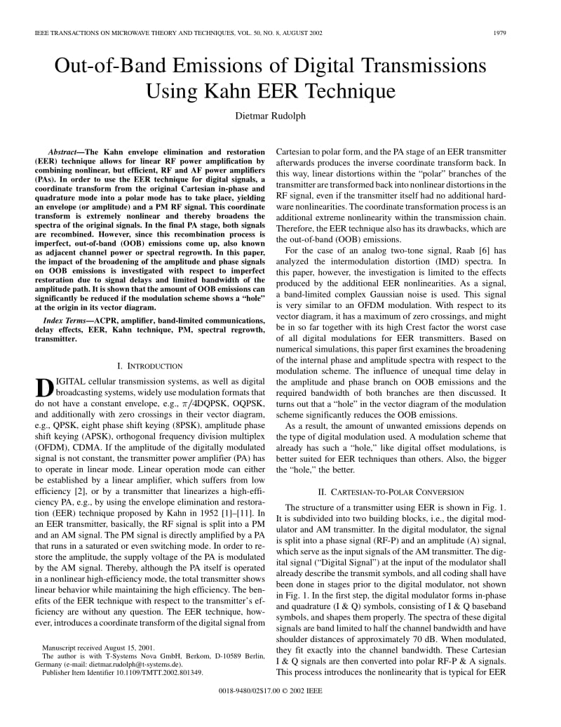 Out-of-band emissions of digital transmissions using Kahn EER technique.pdf_第1页