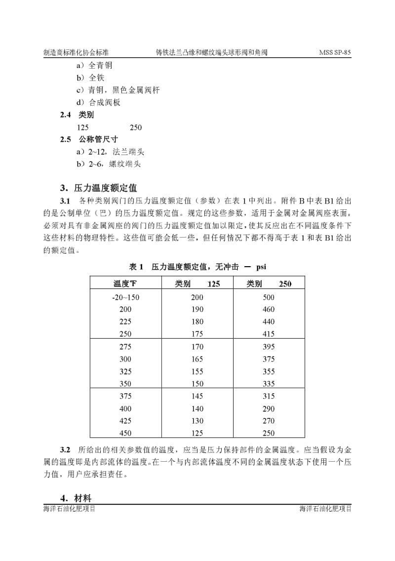 MSS SP-85-1994 中文版 铸铁法兰凸缘和螺纹端头球形阀和角阀.pdf_第3页
