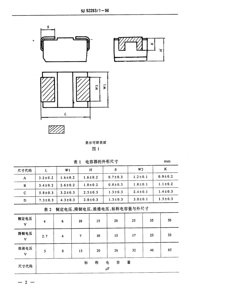 [电子标准]-SJ 52283.1-1996 CAK45型有可靠性指标的片式固体电解质钽电容器详细规范.pdf_第3页
