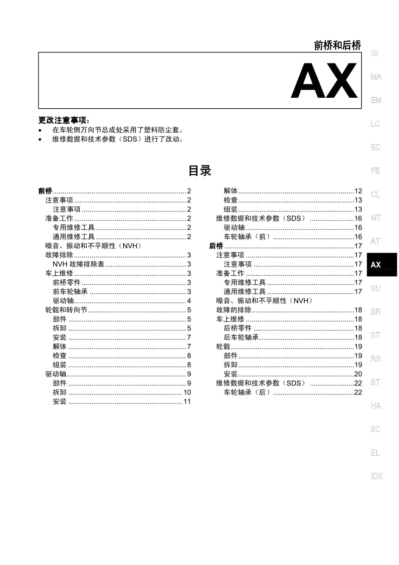 日产A33维修手册-AX.pdf_第1页