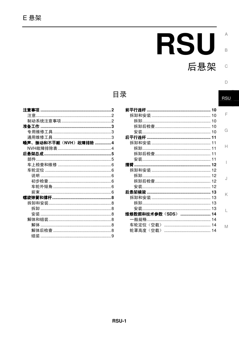 日产T30维修手册-RSU.pdf_第1页
