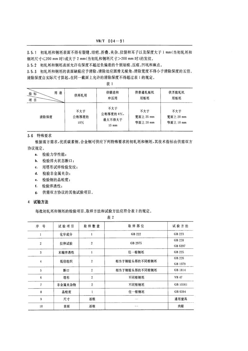 YB T 004-1991 初轧坯和钢坯技术条件.pdf.pdf_第2页