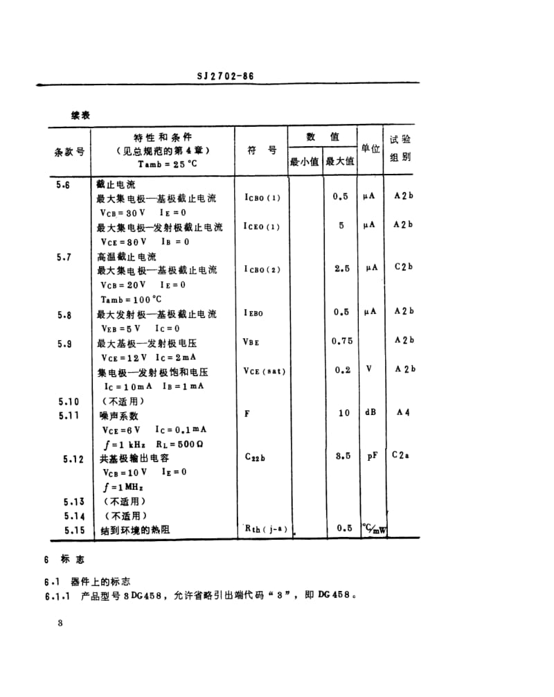 [电子标准]-SJ 2702-1986 3DG458型NPN硅高频小功率晶体管详细规范.pdf_第3页