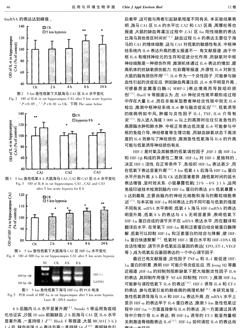 急性低氧下白介素6和低氧诱导因子1α在大鼠海马中的表达.pdf_第3页