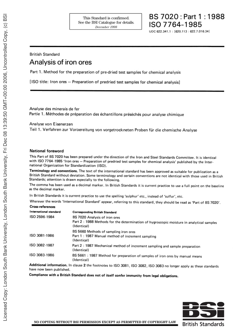 BS-7020-1-1988 ISO-7764-1985.pdf_第1页