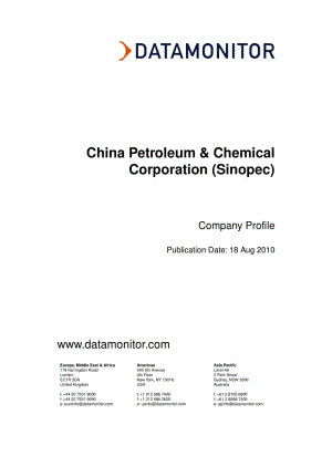 China Petroleum &amp Chemical Corporation (Sinopec) - Company Profile 2010.pdf