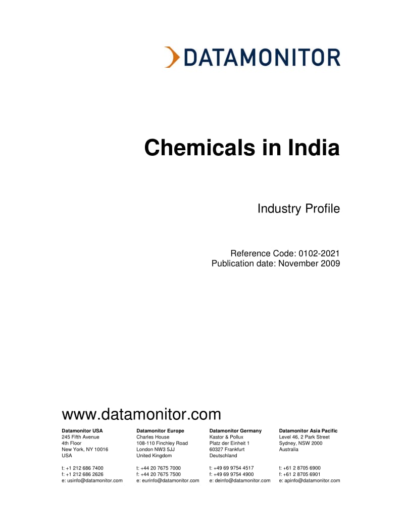 Chemicals in India 2009-2014.pdf_第1页