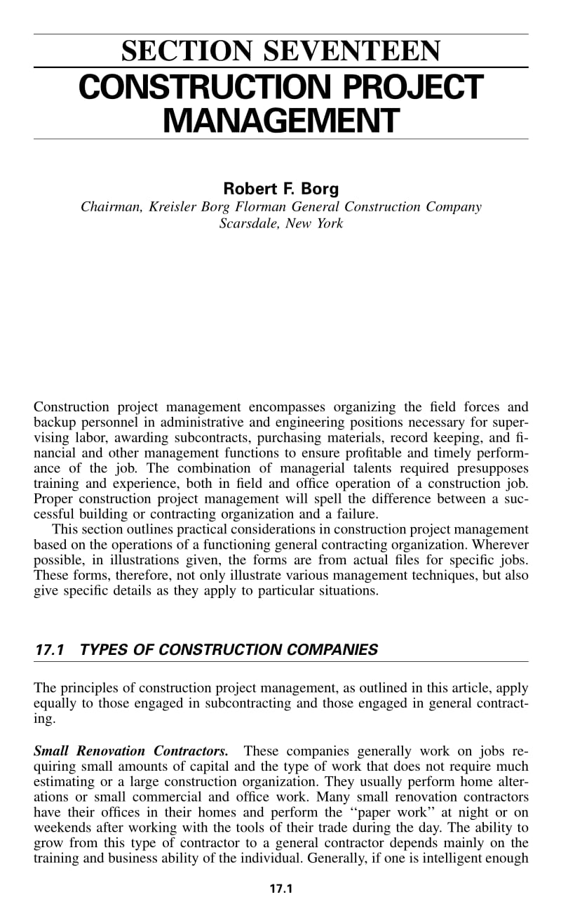 CONSTRUCTION PROJECT MANAGEMENT （Robert F.Borg） .pdf_第1页