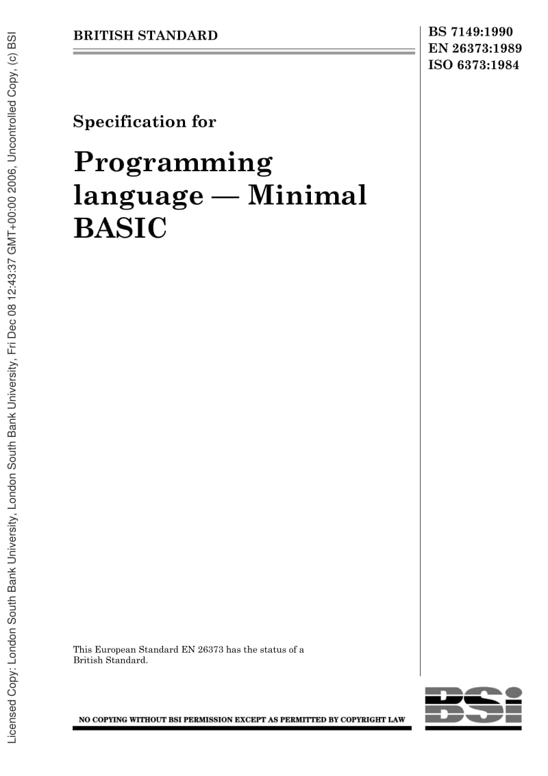BS-7149-1990 EN-26373-1989 ISO-6373-1984.pdf_第1页