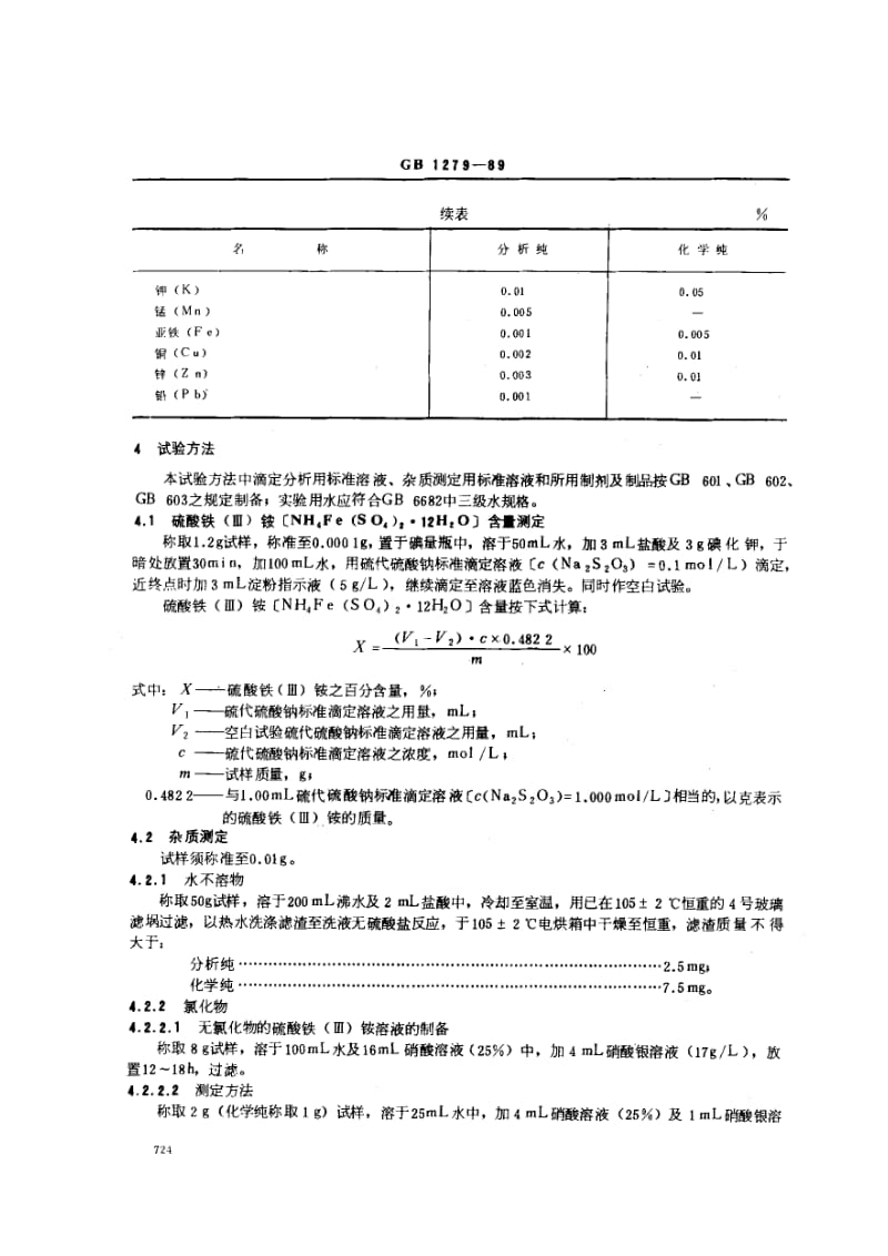 GB1279-1989 化学试剂 硫酸铁(III)铵.pdf_第3页