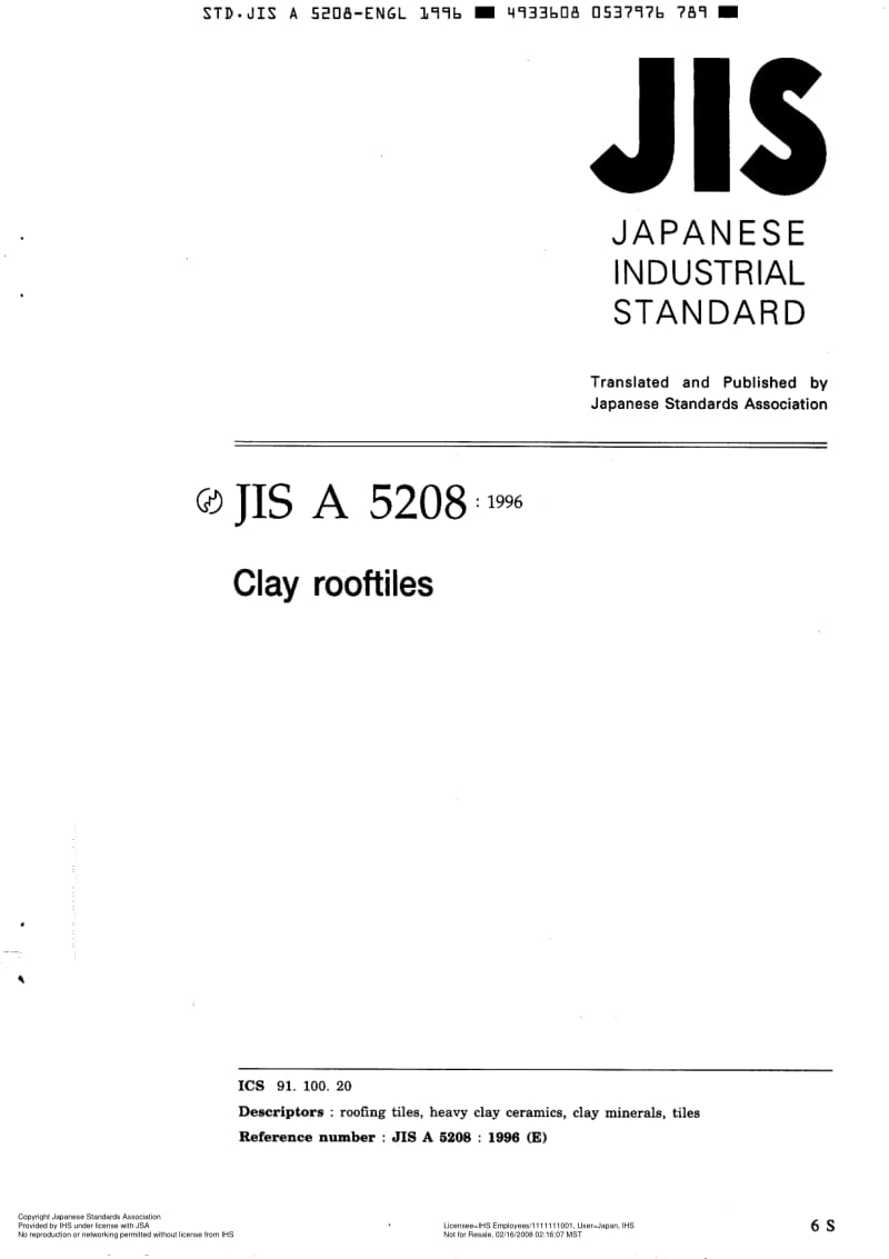 JIS-A-5208-1996-R2008-ENG.pdf_第1页
