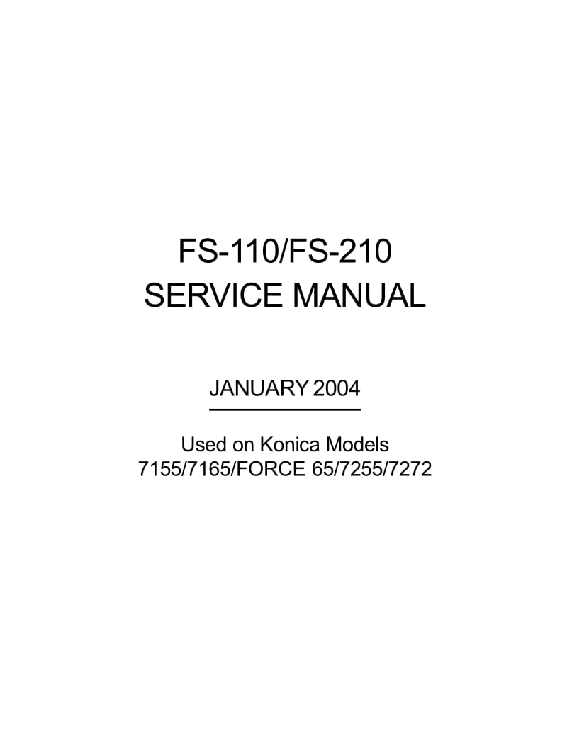 Konica Fs110 Fs-210 Service Manual 服务手册 维修手册.pdf_第3页