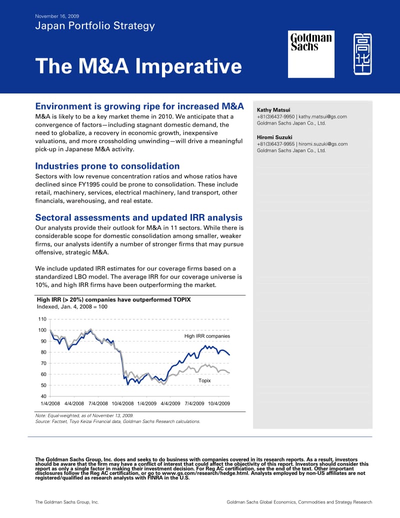 GS-Japan Portfolio Strategy-the M&ampA imperative-091116.pdf_第1页