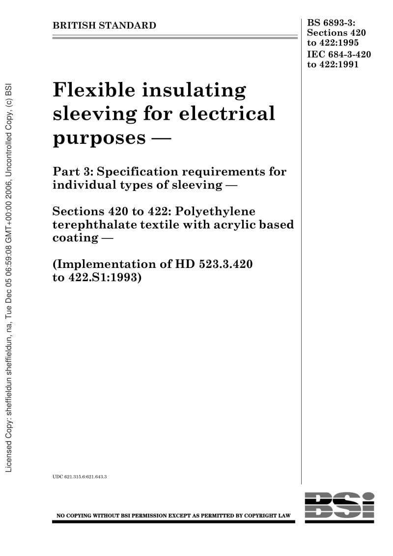 BS-6893-PART-3-SECTION-420-TO-422-1995 IEC-60684-3-420-TO-422-1991.pdf_第1页